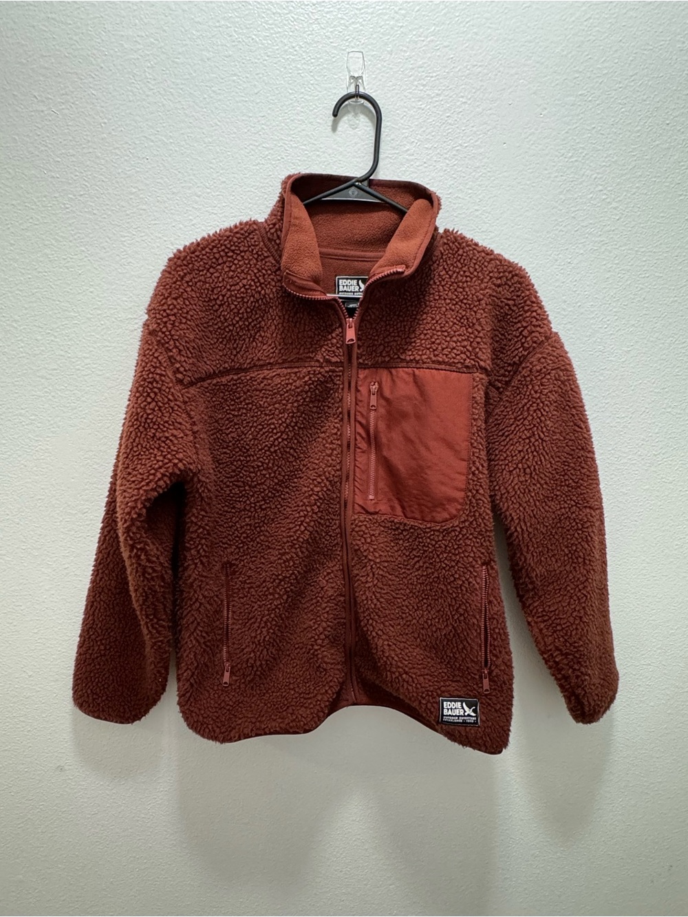 Eddie Bauer Rust Sherpa Fleece Jacket